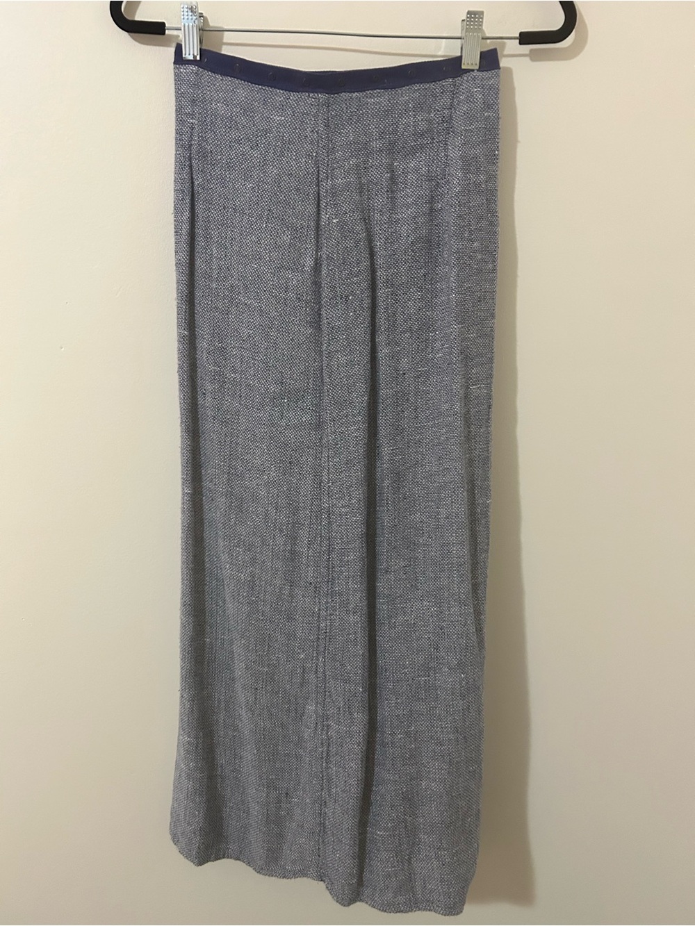 Vintage 70s 80s Reversible Blue Tweed Adjustable Snap Wrap Midi Skirt M L - Picture 5 of 11
